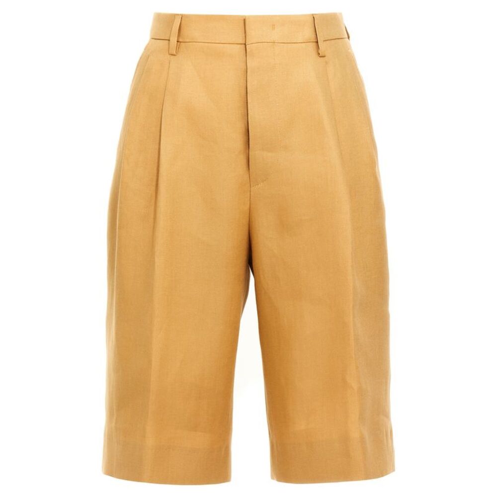 Tagliatore Orange Linen Bermuda Women's Shorts